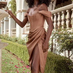 Party Midi Evening Bodycon Cb Women Celebrity Club Gown Gown of House Satin Dress image 2
