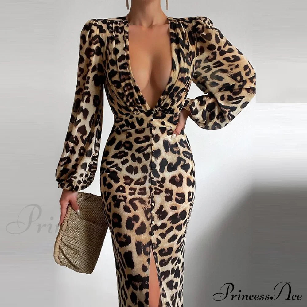 Party Slit - Design with and Elegant Gown Full-Length V-Neck Women's Dress image 8
