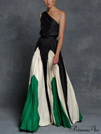 Patchwork Black Club Party High Night One Women's Gown Off - Street Shoulder Dress image 2