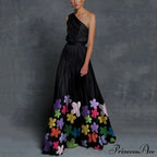 Patchwork Black Club Party High Night One Women's Gown Off - Street Shoulder Dress image 9