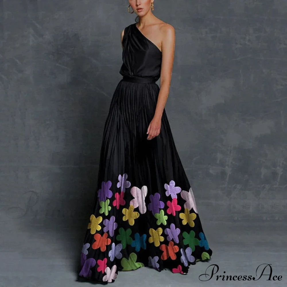 Patchwork Black Club Party High Night One Women's Gown Off - Street Shoulder Dress image 9
