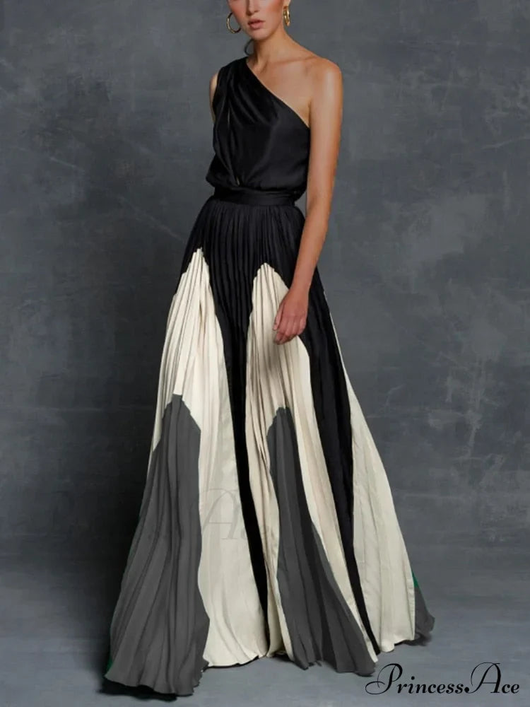 Patchwork Black Club Party High Night One Women's Gown Off - Street Shoulder Dress image 4