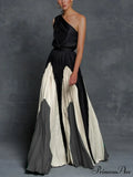 Patchwork Black Club Party High Night One Women's Gown Off - Street Shoulder Dress image 4