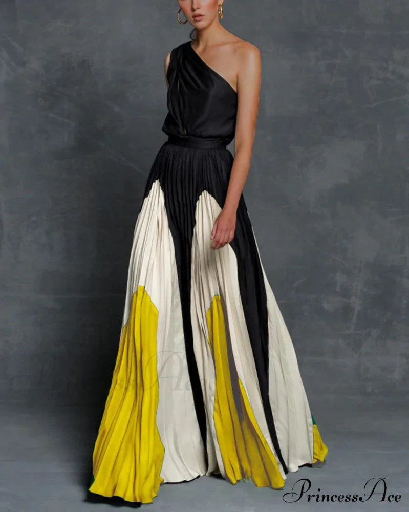 Patchwork Black Club Party High Night One Women's Gown Off - Street Shoulder Dress image 6