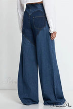 Patchwork Decoration Accessories Waist Denim Metal High Jeans image 3