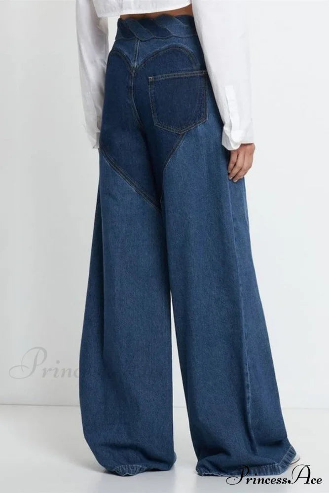 Patchwork Decoration Accessories Waist Denim Metal High Jeans image 3