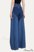Patchwork Decoration Accessories Waist Denim Metal High Jeans image 2