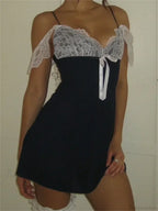 Patchwork Deep V-Neck Mini Dress image 5