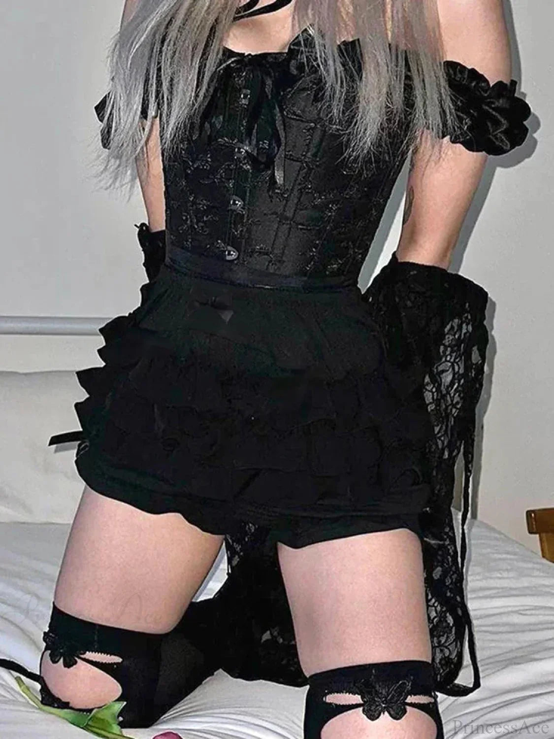 Patchwork Elevated Waist Skirt image 1