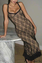 Patchwork Lace Cami Midi Dress image 4