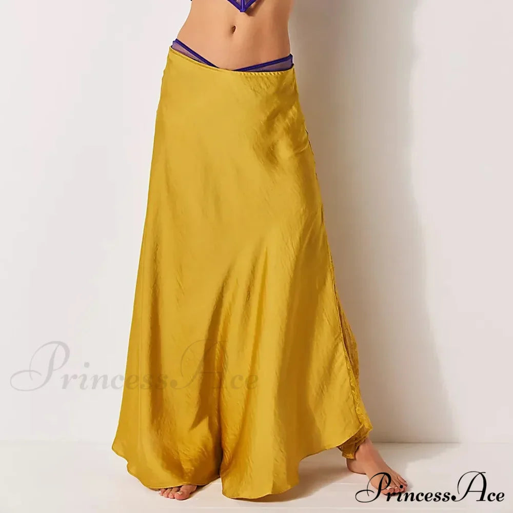 Patchwork Lace Midi Low Waist Summer Skirt image 4