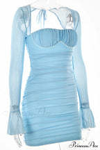 Patchwork Long Sleeve Mini Dress image 3