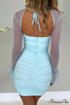 Patchwork Long Sleeve Mini Dress image 2