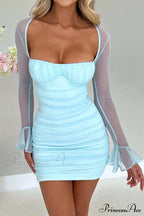 Patchwork Long Sleeve Mini Dress image 1