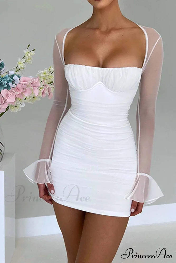 Patchwork Long Sleeve Mini Dress image 6
