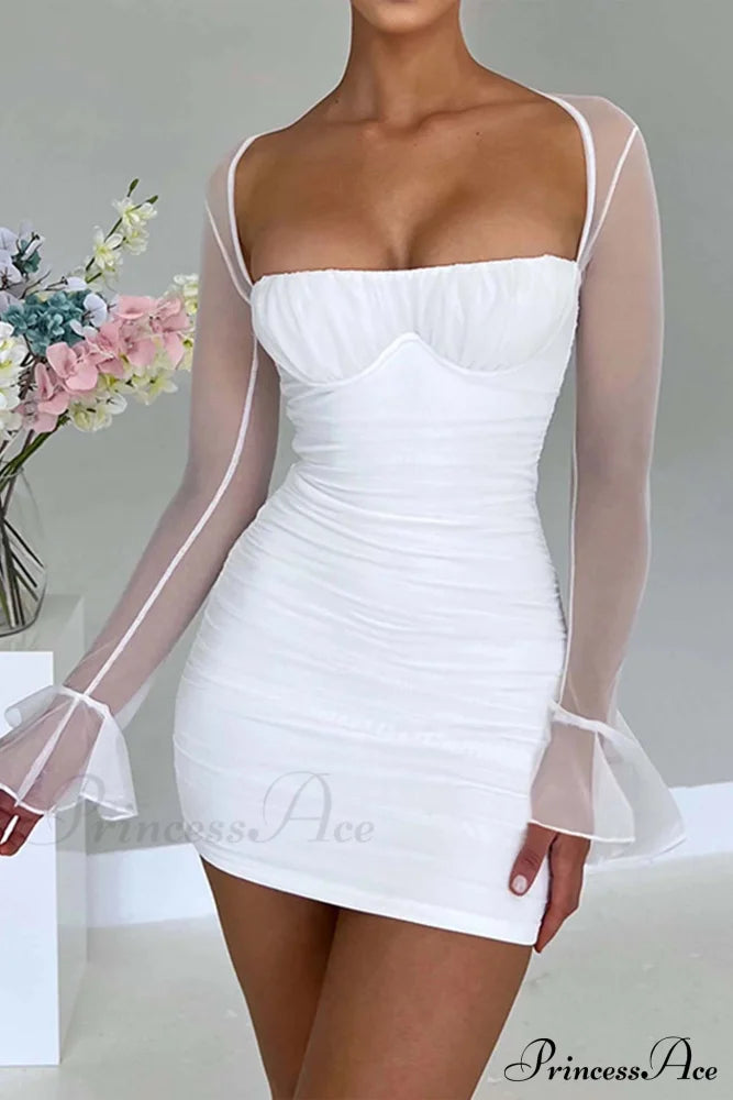 Patchwork Long Sleeve Mini Dress image 5