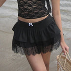 Patchwork Preppy Black Skirt image 1