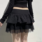 Patchwork Preppy Black Skirt image 5