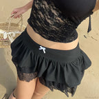 Patchwork Preppy Black Skirt image 3