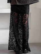 Patchwork See-Through Maxi Skirt image 1
