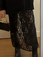 Patchwork See-Through Maxi Skirt image 4