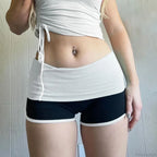 Patchwork Slim Low-Waist Short image 4