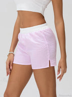 Patchwork Striped Elastic Waist Short image 5