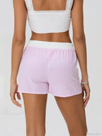 Patchwork Striped Elastic Waist Short image 6