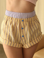 Patchwork Striped Elastic Waist Short image 3