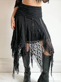 Patchwork Uneven Lace Skirt image 1