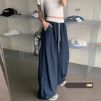 Patchwork Wide Leg Casual Drape Straight Pant image 2
