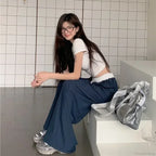 Patchwork Wide Leg Casual Drape Straight Pant image 6