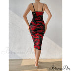 Pattern Pleated Design Bag Hip Long Halter Vestido SlimFit Floral Dress image 5