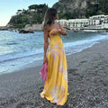 PB&ZA Satin Printed Strapless Vacation Dress image 1