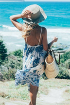 Peacock Floral Print Sleeveless Beach Bohemian Maxi Boho Dress image 4