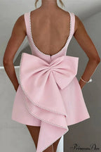 Pearl Bow Open-Back Edgy Short Party Dress image 7