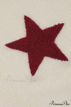 Sexy Sheer Hollow-Out Red Star Long-Sleeve Knit Top image 6