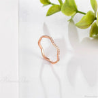 Personalized Irregular Curved Edge Rose Gold Ring image 3