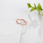 Personalized Irregular Curved Edge Rose Gold Ring image 2