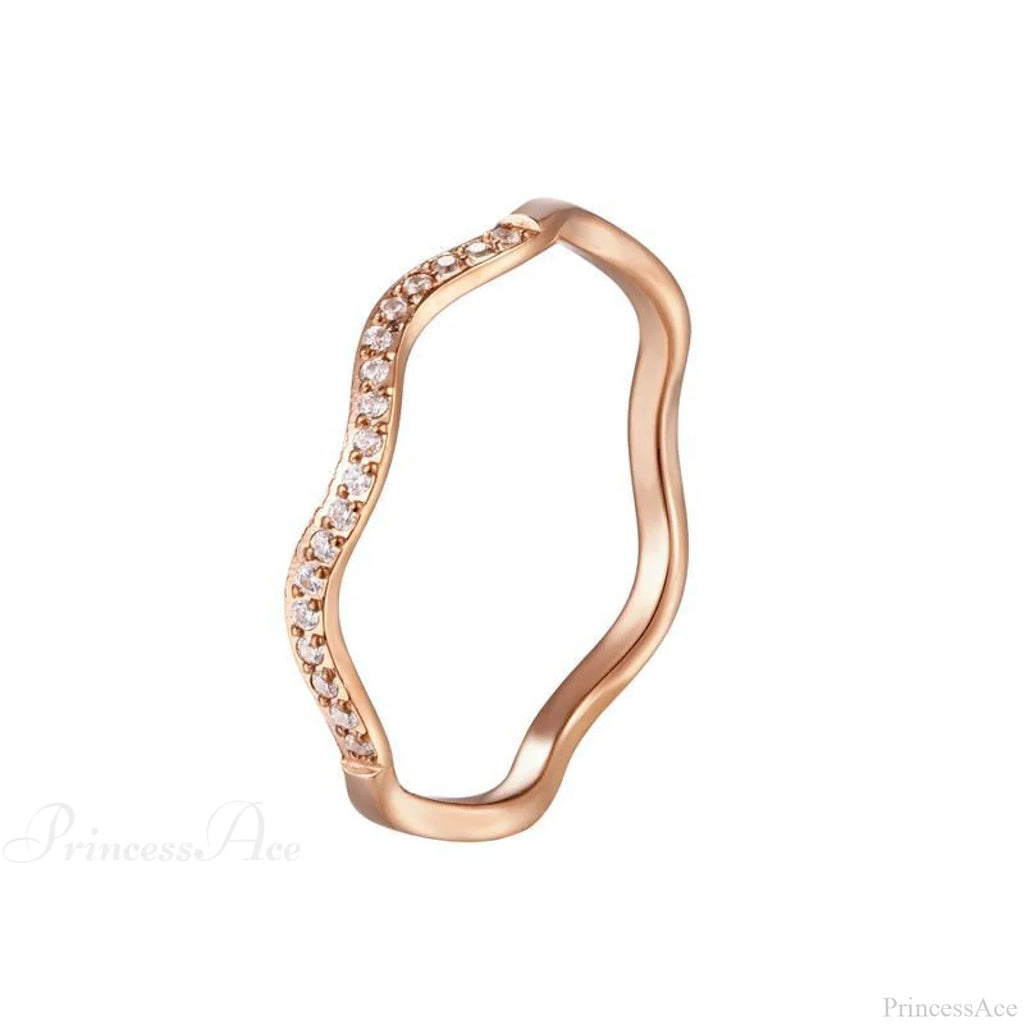 Personalized Irregular Curved Edge Rose Gold Ring image 5