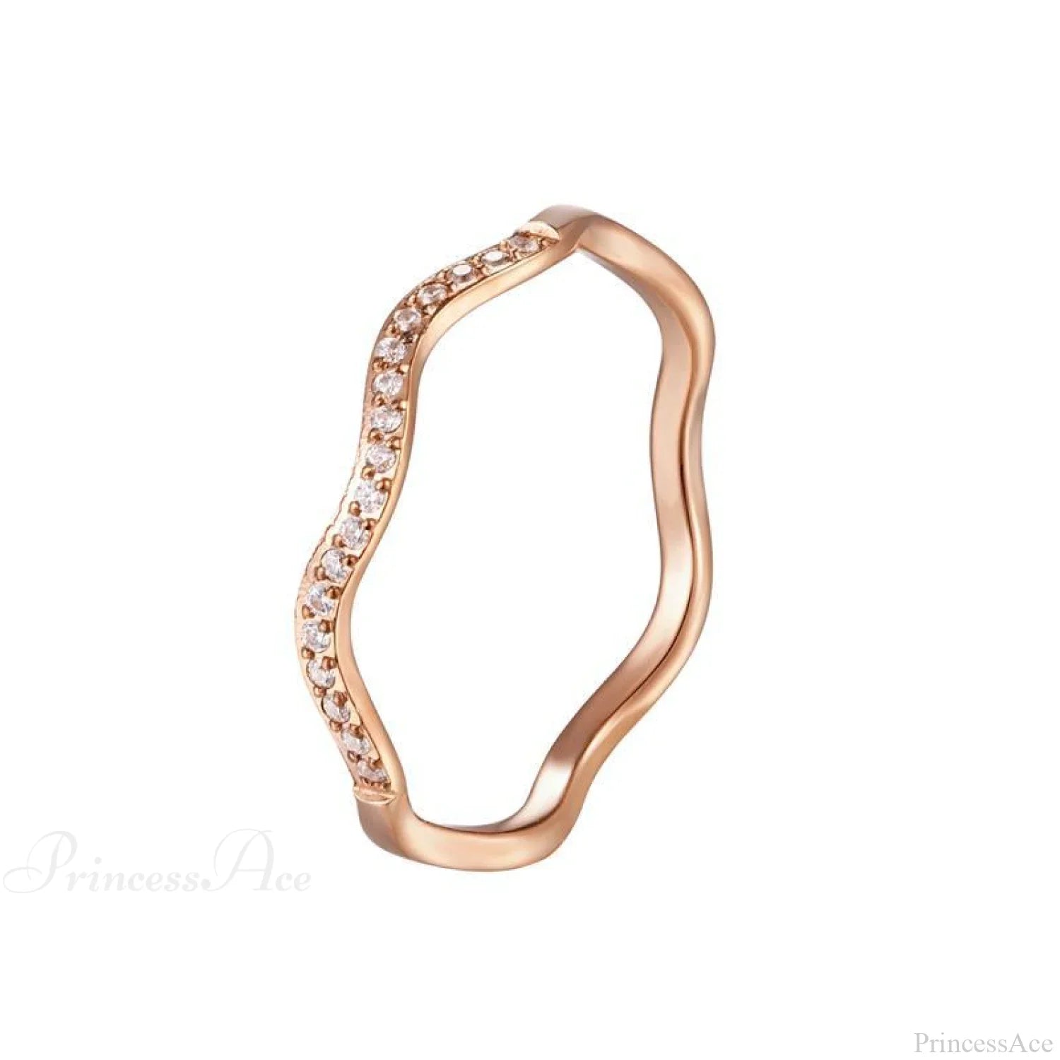 Personalized Irregular Curved Edge Rose Gold Ring image 5
