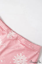 Pink Abstract Print Flares Pants image 5