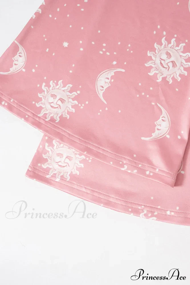 Pink Abstract Print Flares Pants image 6