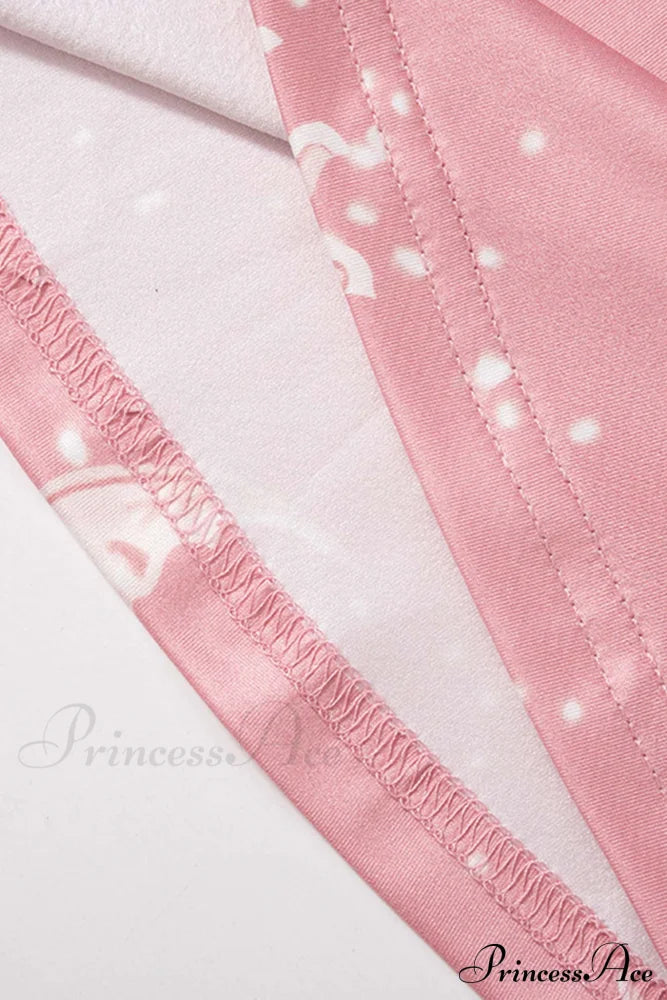 Pink Abstract Print Flares Pants image 7