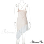 Pink Asymmetric Frill Charming Trim Cami Mini Dress image 17