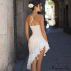 Pink Asymmetric Frill Charming Trim Cami Mini Dress image 15