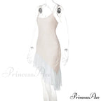 Pink Asymmetric Frill Charming Trim Cami Mini Dress image 16