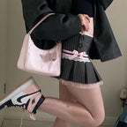 Pink Bow Stitched Pleated Skirt image 4