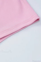 Pink Crisscross Back Rompers with Scoop Neck image 7
