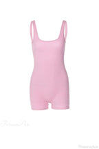 Pink Crisscross Back Rompers with Scoop Neck image 4